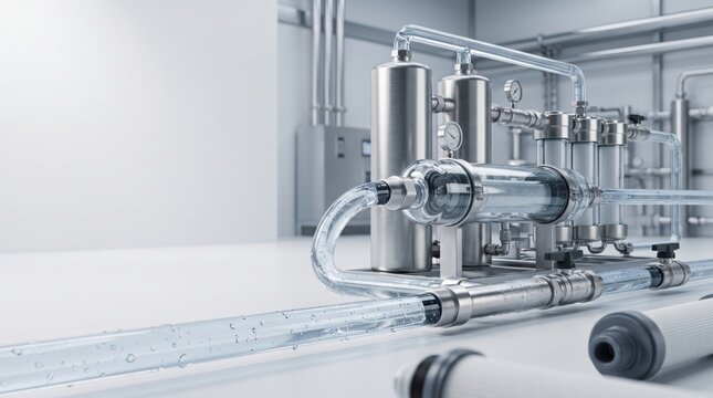 Modern Water Purification System with Industrial Filtration Equipment