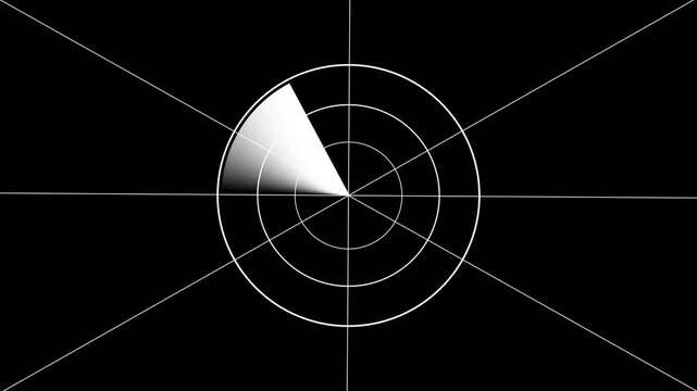 Rotating radar screen animation: digital scanning grid for military, security, and technology concepts