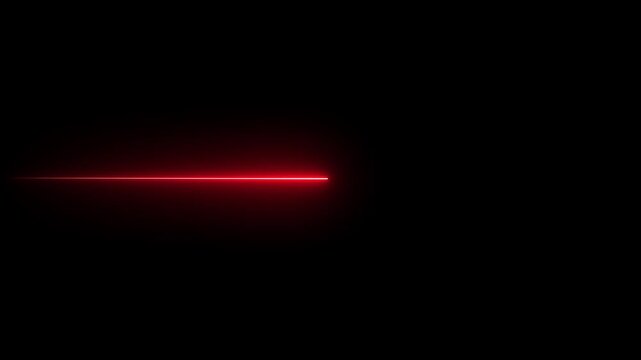Straight Glowing neon lazer line icon on black background