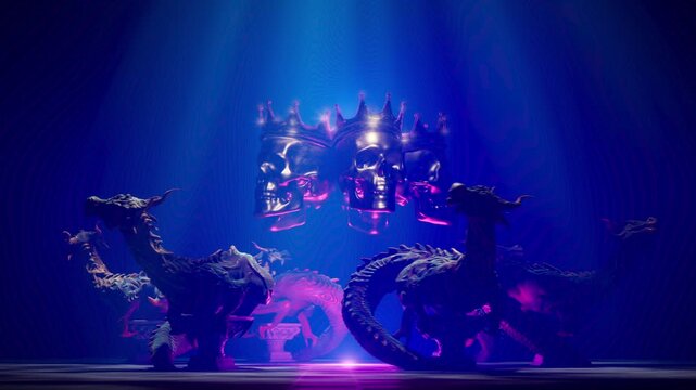 Atmospheric Motion Background of Ethereal Sapphire Blue Mystic Shrine Seamless Pass