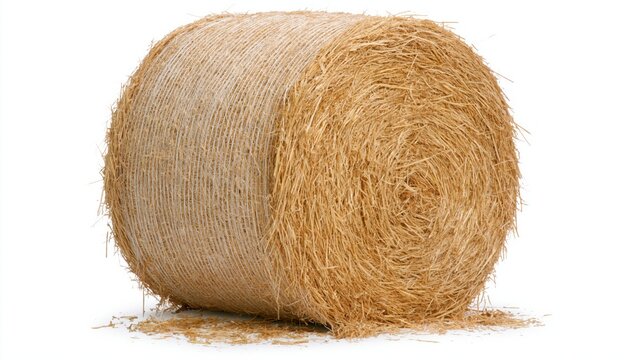 Hay bale of dry golden straw for agriculture farming harvest and animal fodder feed
