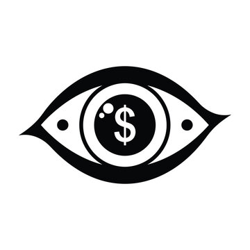 Eye icon with a dollar sign symbol inside representing financial vision and focus