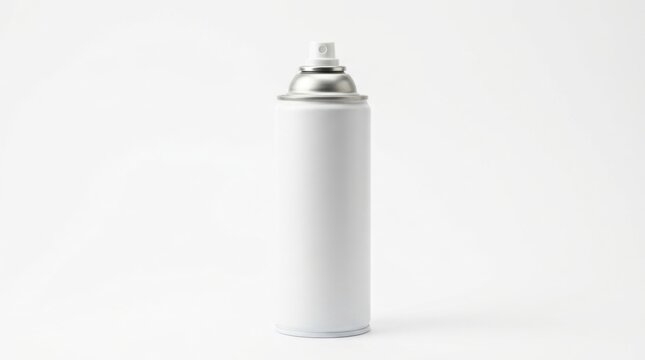Blank white spray paint can isolated on a plain background