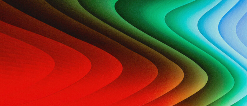 Abstract background featuring smooth flowing waves with vibrant gradients of red green and blue colors
