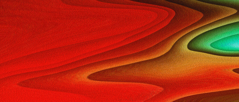 Abstract background featuring smooth flowing waves of vibrant red orange and teal colors in a fluid motion