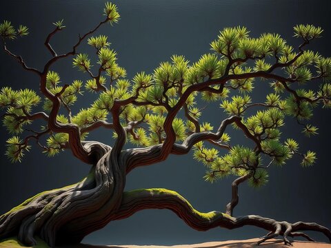 Ancient yew branches curve in impossible shapes, ancient, tree