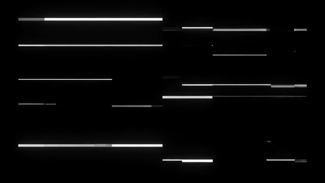 Minimalist digital RGB split glitch and chromatic aberration overlay animation on black background.