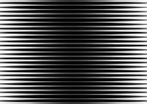 Abstract black and white horizontal line distortion with a soft central gradient, creating a modern optical and digital texture.