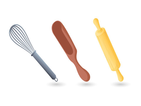 Kitchen utensils for baking and cooking transparent background