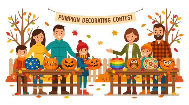 Family Pumpkin Decorating Contest Autumn Festival