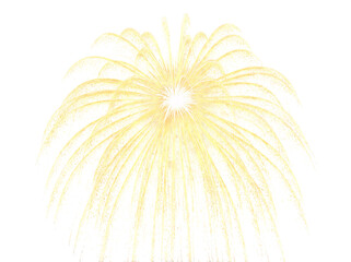 Obraz premium Single yellow firework burst with glowing center isolated background