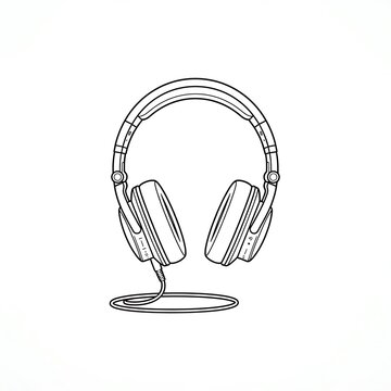 Over-Ear Headphones Line Art Icon | Audio, & Listening Device Vector