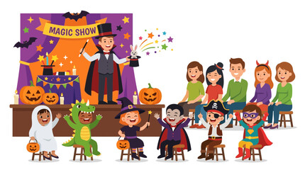 Naklejka premium Kids Halloween Magic Show Performance Fun Costume Party