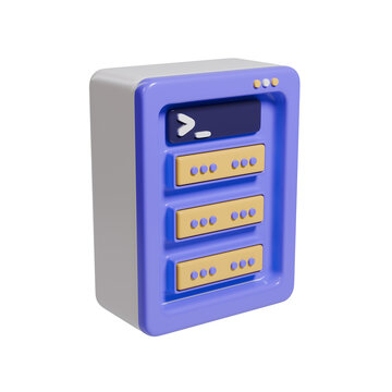 3D Render of a Server Rack Illustration