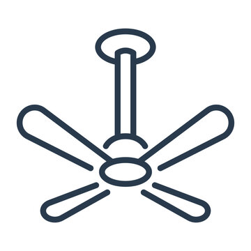 Line Art Ceiling Fan Icon for Home Interior Branding