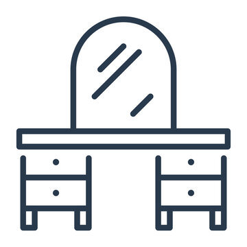 Line Art Vanity Table Icon for Interior Decor Branding