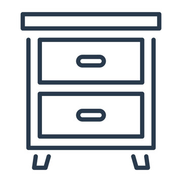 Line Art Nightstand Icon for Interior Decor Branding