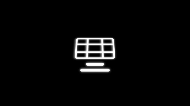 Animated icon set ecology and recycling.Solar panel line icon. Sun, esg, renewable energy, sustainable power generation, solar energy systems icons animation.Solar panel line art.