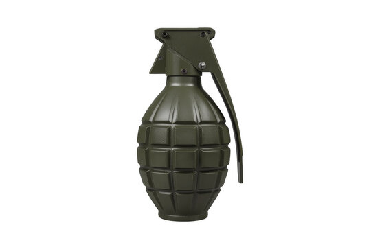 Military hand grenade weapon on transparent background