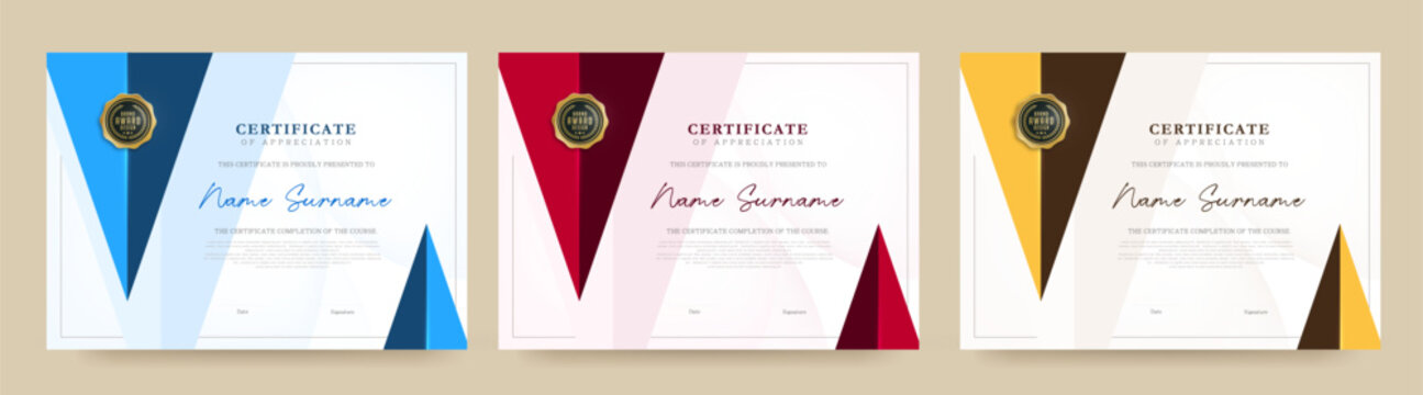 Elegant modern minimal certificate diploma template with clean layout suitable for award appreciation completion or achievement in education or corporate use