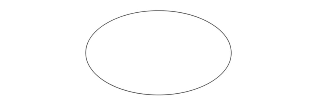 Simple Thin Oval Circle Frame Line Vector Art