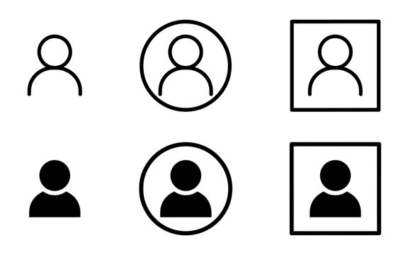 User Profile Account Avatar Icon Vector Set