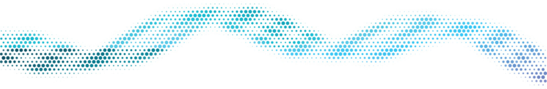 Abstract blue wave pattern with subtle halftone dots against a clean white background