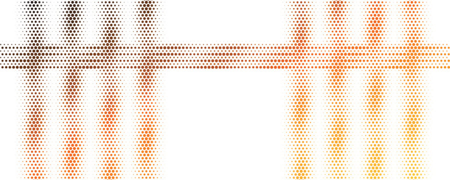 Abstract Barbell Formed With Halftone Dots Gradient Light On White Background