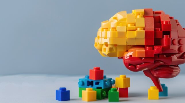 Colorful Brain Model Constructed from Building Blocks Symbolizing Creativity and Learning Through Playful Education