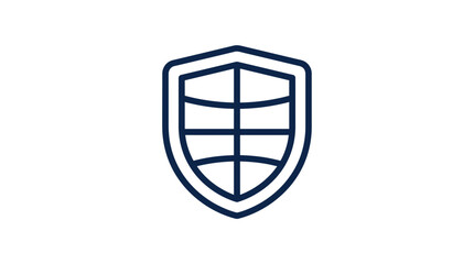 Naklejka premium Isolated shield icon with grid pattern