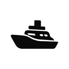 Obraz premium Cruise Ship Vector Icon Isolated on White Background for Marine Travel Ocean Vacation Concept