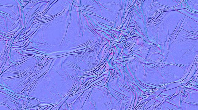 Crumpled paper normal map texture for 3d rendering