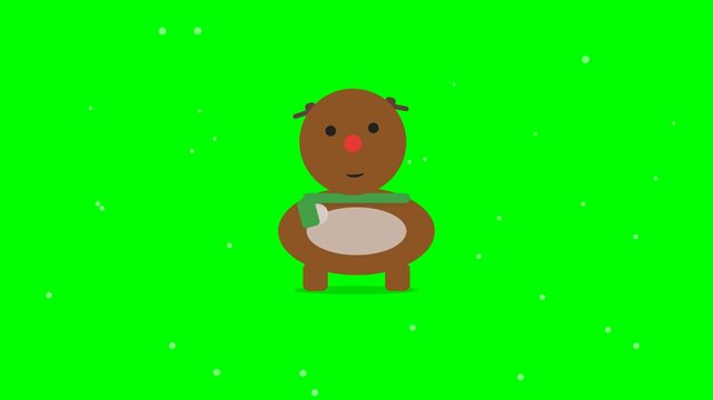 Cute Animated Gingerbread Man Character Dancing on Green Screen Background.
