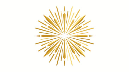Obraz premium Golden Starburst Bursting Energy Isolated