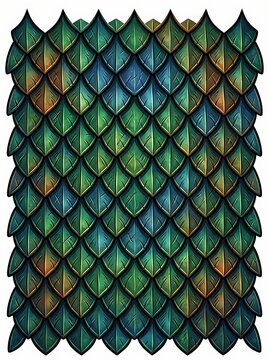 Green dragon scale texture pattern for mythical background