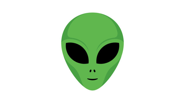 Green alien head sci fi extraterrestrial concept