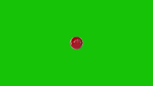 Red Shiny Leather Cricket Ball Rotating and Hitting Wooden Stumps Camera Tracking Green Screen 4K Video