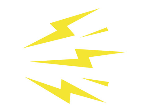 Yellow Lightning Bolt Spark Vector Illustration Isolated on White