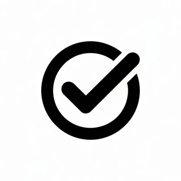 Minimalist black checkmark icon on white background symbol.
