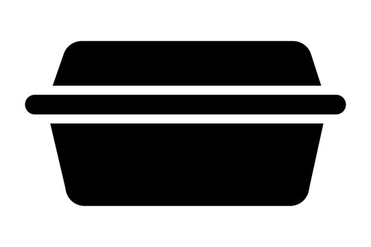 vector lunch box black icon clip art isolated on transparent background
