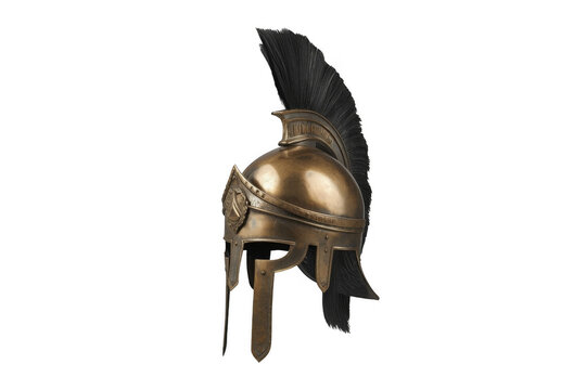 Roman centurion helmet featuring black horsehair crest