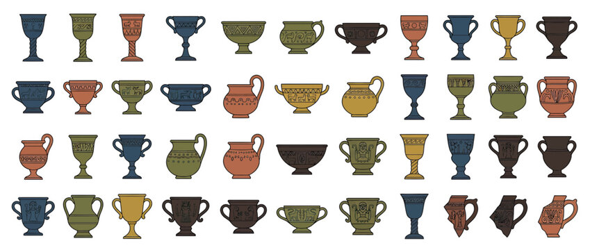 Collection of Ancient Pottery and Goblets