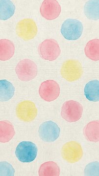 Pastel watercolor oval dots scrolling endlessly on textured cream paper.