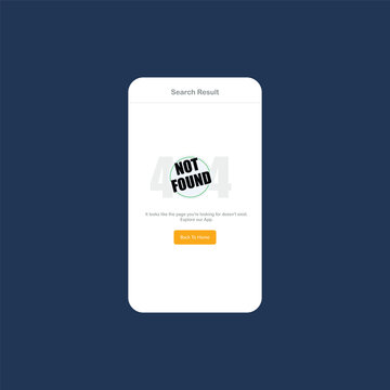 404 page not found error screen for website and mobile app