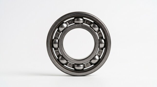 Close Up of Steel Ball Bearing Spare Part Isolated on White Background
