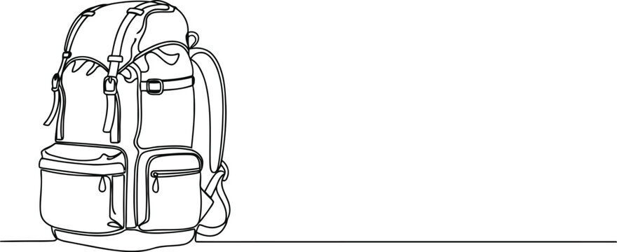 Sketch of a backpack for hiking and outdoor adventures