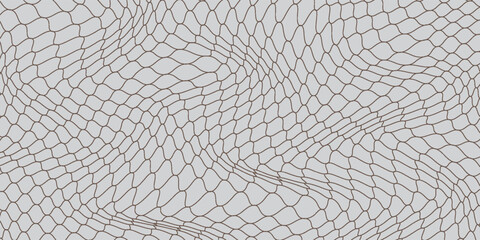 Wavy fish scale seamless pattern vector background, abstract distorted net texture © Yunuz