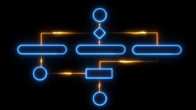 Future business flowchart process diagram with decision nodes Business process and workflow automation with flowchart concept...