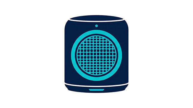 Smart portable wireless bluetooth speaker icon illustration for modern digital audio and music technology