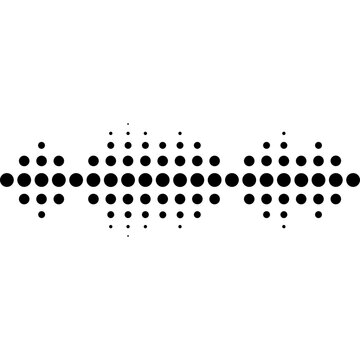 Dotted audio sound wave vector icon